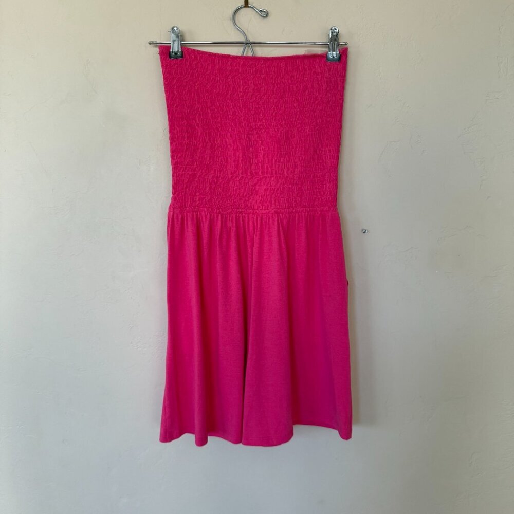 Zenana Hot Pink Strapless Smocked Romper Size Medium ๐ - Picture 6 of 7